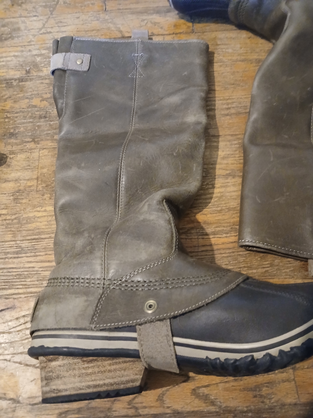 Sorel Gray Tall Leather Winter Boot